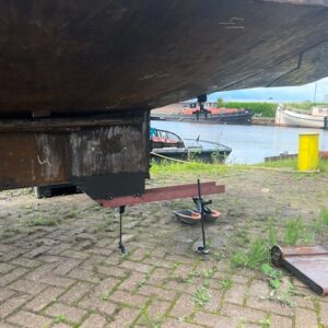 Nieuw roer van een boot
